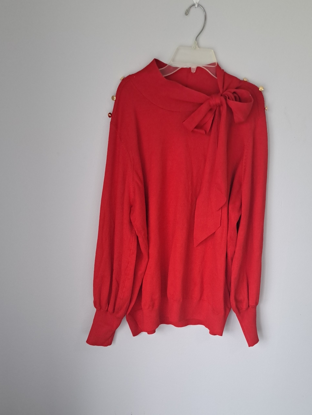 Liz Claiborne Red Bow-Tie Turtleneck Sweater